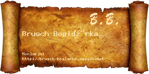 Brusch Boglárka névjegykártya